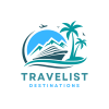 Orange Turquoise Modern Minimalist Travel Logo